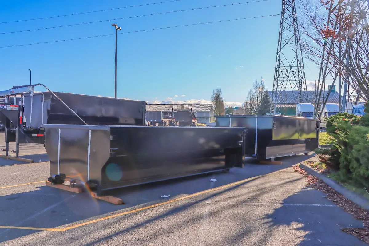 Roll-off dumpster ready for waste disposal at job site for Residential Dumpster Rental in Castle Pines Village